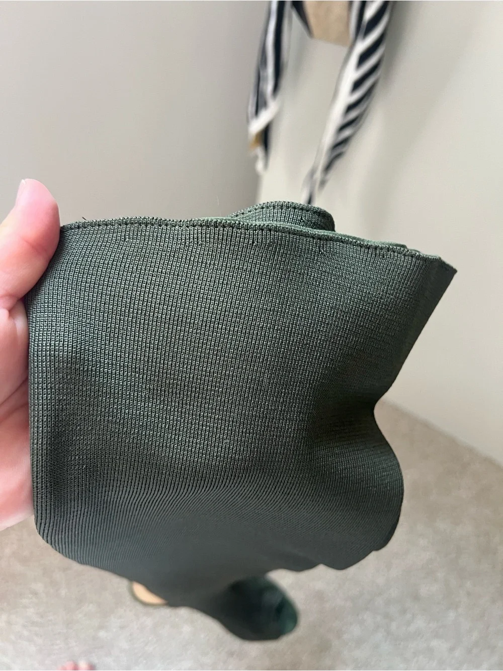 Yeezy season 2 over the knee boots kaki green size 36